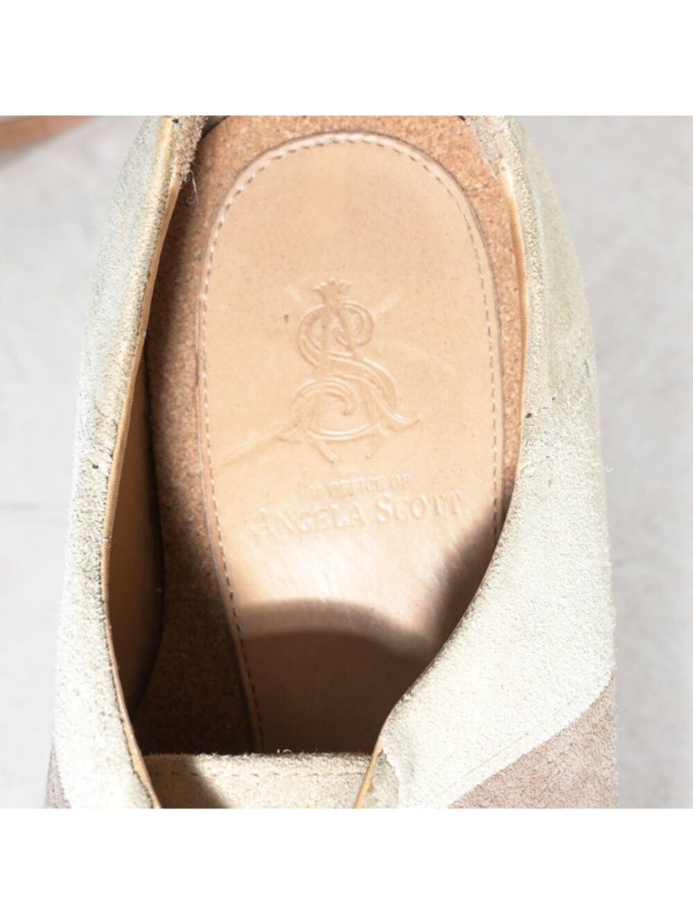 The Office of Angela Scott Mr. Smith Striped Suede Oxfords Womens 39 - Picture 7 of 8